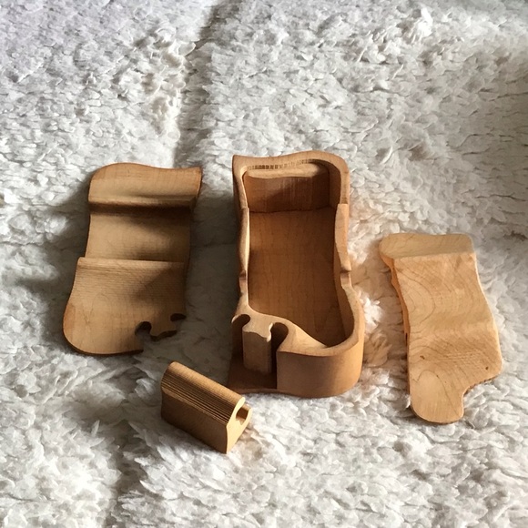 Hand Carved and Signed Pine Puzzle Stash Box - Picture 9 of 10